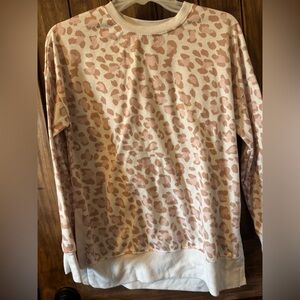 Pink salmon cheetah sweatshirt